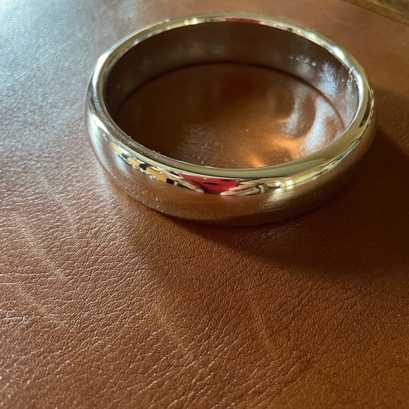 Silver tone Bangle and bracelet set PEACE ☮️ toggle adjustable bracelet. Retro - Picture 4 of 9